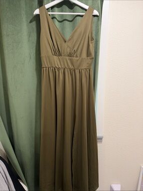 Ever Pretty Olive V-Neck Sleeveless Maxi Gown